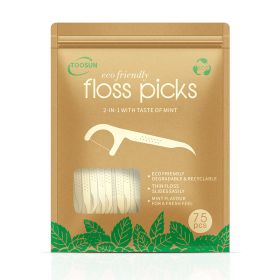 Degradable Dental Floss Mint Flavor Stick Eco-friendly