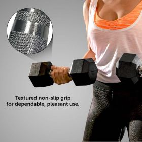 Gymenist, 10lb Rubber Hex Dumbbell, Pair