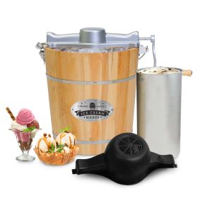 4Qt. Old Fashioned Pine Bucket Electric/Manual Ice Cream Maker