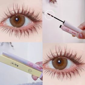 Slim Mascara Dense Curl Curl Anti Sweat Waterproof Mascara Styling Beginners (Color: Brown)