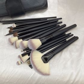 Full Set Of Super Soft Eye Shadow Brush High End Animal Hair Makeup Brush Set (Option: Black Storage bag)