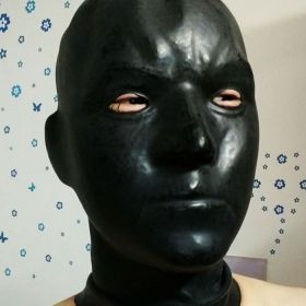 Men's Sexy Thickened Latex Mask (Option: Honeycomb eye black-Standard version-L)