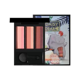 Tri-Color Gradient Earth Tone Matte Nude Eyeshadow (Option: Big white eyeshadow)