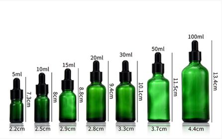 Glass Fine Oil Bottle Avoid Light Glue Head Dropper Bottle Essence Stock Bottling Cosmetics (Option: Green-10ml)