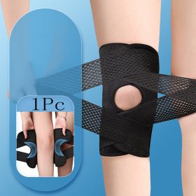 Order A Size Up; 1pc Sports Kneepad; Men And Women Pressurized Elastic Knee Pads; Arthritis Joints Protector; Fitness Gear Volleyball Brace Protector (Color: Black)