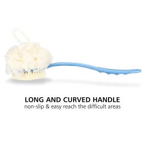 Double-sided Bath Brush Home Bathroom Scrub Artifact Back Brush Long Handle Soft Hair Scrub Brush Scrub Mud Bath Body Brush (Color: Blue)