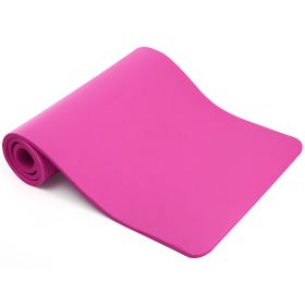 0.6-inch Thick Yoga Mat Anti-Tear High Density NBR Exercise Mat Anti-Slip Fitness Mat (Color: PINK)