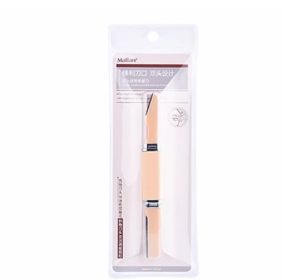 Double Head Macro Eyebrow Trimmer Ladies Portable Anti-scratch Long Head (Color: Yellow)