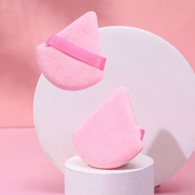 Puff Suede Dry Powder Puff Fan Loose Powder Puff Makeup Sponge (Option: Opp2-Pink)